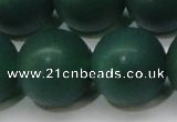 CAG6575 15.5 inches 20mm round matte green agate beads wholesale