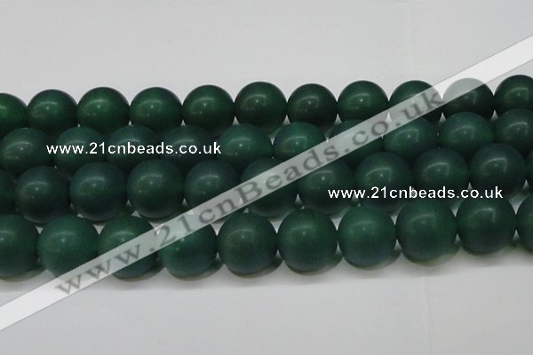 CAG6575 15.5 inches 20mm round matte green agate beads wholesale