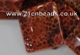 CAG658 15.5 inches 30*30mm faceted rhombic natural fire agate beads