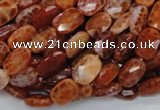 CAG660 15.5 inches 8*12mm faceted rectangle natural fire agate beads