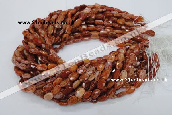 CAG660 15.5 inches 8*12mm faceted rectangle natural fire agate beads