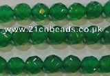 CAG6611 15.5 inches 4mm faceted round green agate gemstone beads
