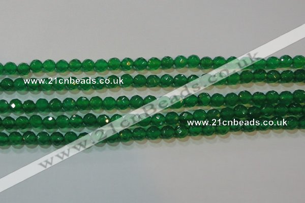 CAG6612 15.5 inches 6mm faceted round green agate gemstone beads