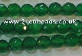 CAG6613 15.5 inches 8mm faceted round green agate gemstone beads