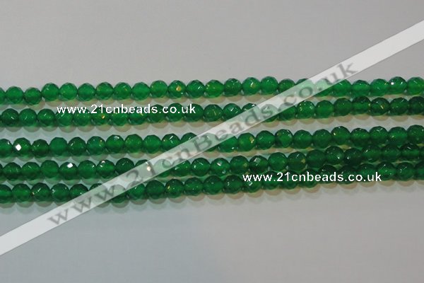 CAG6613 15.5 inches 8mm faceted round green agate gemstone beads