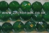 CAG6615 15.5 inches 12mm faceted round green agate gemstone beads