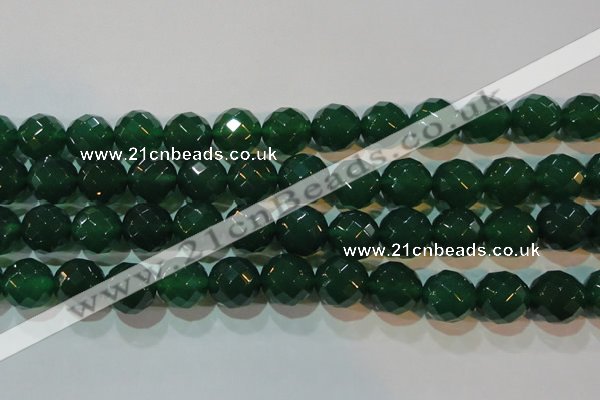 CAG6617 15.5 inches 16mm faceted round green agate gemstone beads