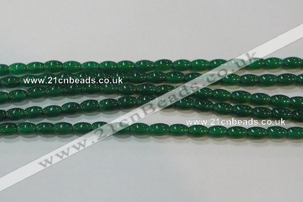 CAG6622 15.5 inches 6*9mm rice green agate gemstone beads