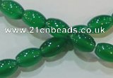 CAG6623 15.5 inches 8*12mm rice green agate gemstone beads