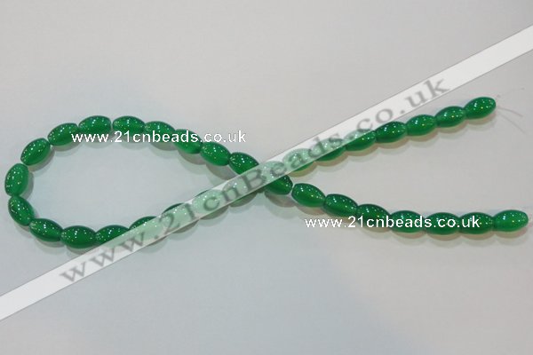 CAG6623 15.5 inches 8*12mm rice green agate gemstone beads