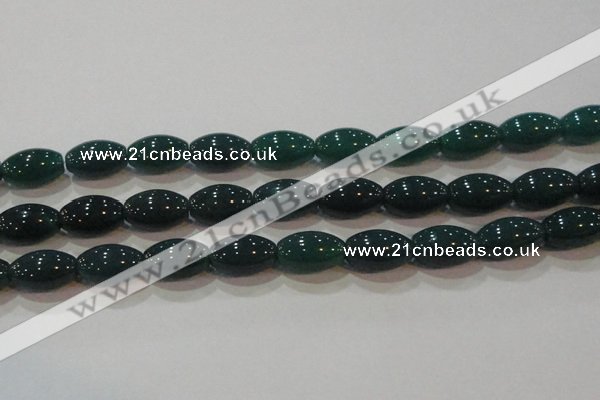 CAG6624 15.5 inches 11*17mm rice green agate gemstone beads