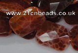 CAG664 15.5 inches 18*25mm faceted rectangle natural fire agate beads