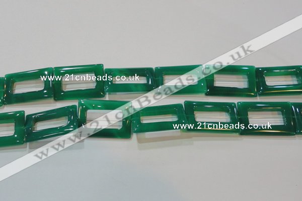 CAG6644 15.5 inches 25*35mm rectangle green agate gemstone beads