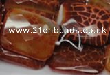 CAG665 15.5 inches 22*30mm faceted rectangle natural fire agate beads