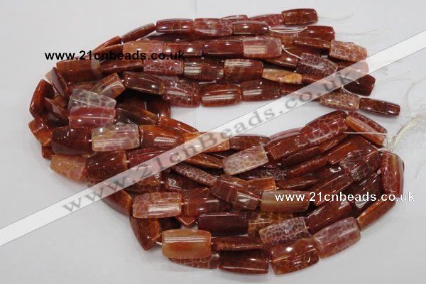 CAG667 15.5 inches 15*30mm rectangle natural fire agate beads