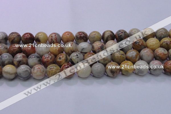 CAG6675 15.5 inches 14mm round natural crazy lace agate beads