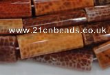 CAG668 15.5 inches 15*35mm rectangle natural fire agate beads