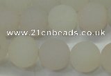 CAG6681 15 inches 10mm round white pilates agate beads