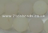 CAG6682 15 inches 12mm round white pilates agate beads