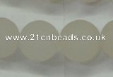 CAG6683 15 inches 14mm round white pilates agate beads