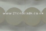 CAG6684 15 inches 16mm round white pilates agate beads