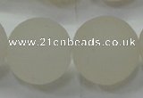 CAG6686 15 inches 18mm round white pilates agate beads