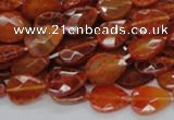 CAG669 15.5 inches 10*14mm faceted flat teardrop natural fire agate beads