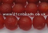 CAG6700 15 inches 8mm round red pilates agate beads