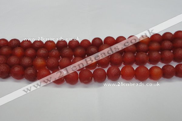 CAG6700 15 inches 8mm round red pilates agate beads