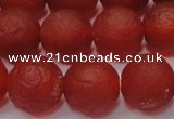 CAG6701 15 inches 10mm round red pilates agate beads