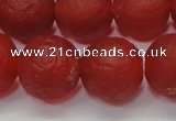 CAG6702 15 inches 12mm round red pilates agate beads