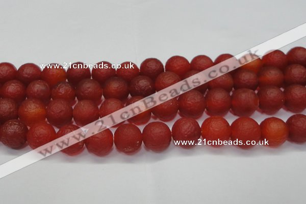 CAG6702 15 inches 12mm round red pilates agate beads