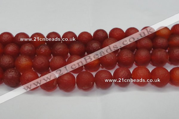 CAG6703 15 inches 14mm round red pilates agate beads