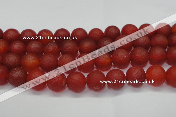 CAG6704 15 inches 16mm round red pilates agate beads