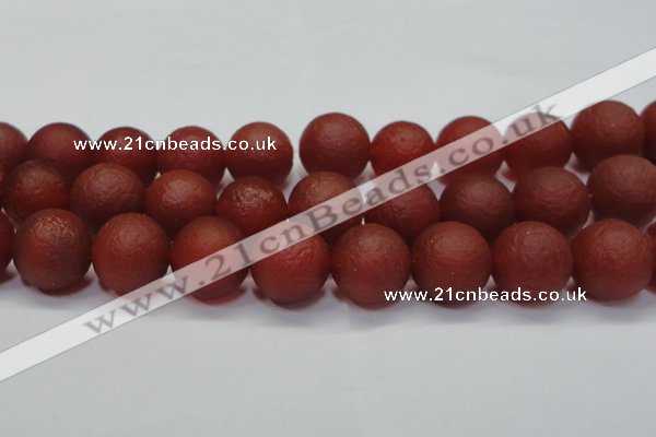 CAG6705 15 inches 18mm round red pilates agate beads