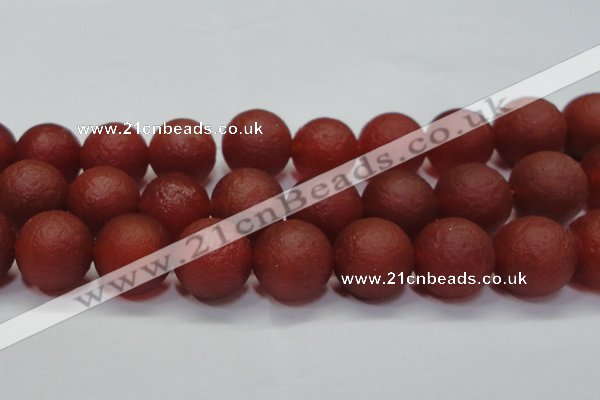 CAG6706 15 inches 20mm round red pilates agate beads