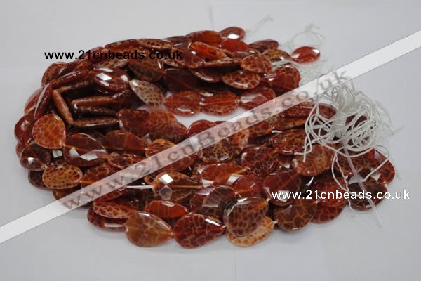 CAG671 15.5 inches 18*25mm faceted flat teardrop natural fire agate beads