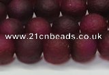 CAG6710 15 inches 8mm round plum pilates agate beads