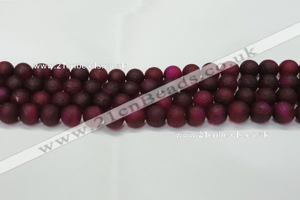 CAG6710 15 inches 8mm round plum pilates agate beads