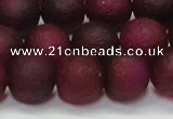 CAG6711 15 inches 10mm round plum pilates agate beads