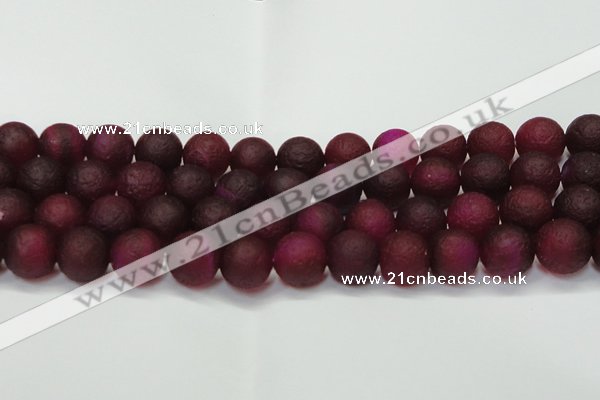 CAG6713 15 inches 14mm round plum pilates agate beads