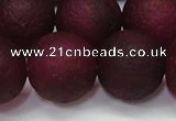 CAG6715 15 inches 18mm round plum pilates agate beads