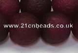 CAG6716 15 inches 20mm round plum pilates agate beads