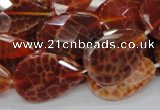 CAG672 15.5 inches 20*30mm faceted flat teardrop natural fire agate beads