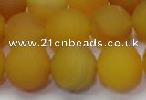 CAG6720 15 inches 8mm round yellow pilates agate beads