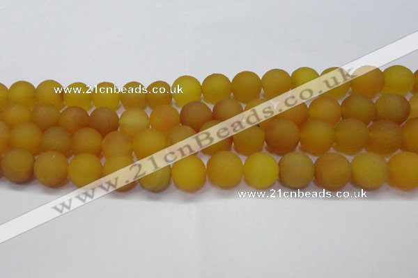 CAG6720 15 inches 8mm round yellow pilates agate beads