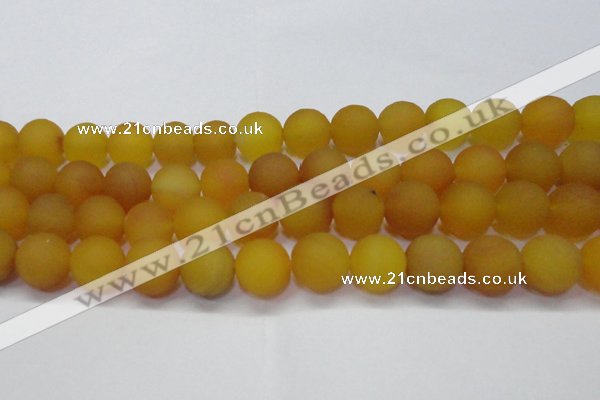 CAG6722 15 inches 12mm round yellow pilates agate beads