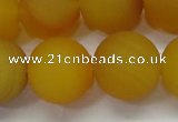 CAG6723 15 inches 14mm round yellow pilates agate beads