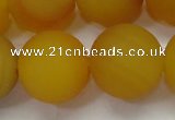 CAG6724 15 inches 16mm round yellow pilates agate beads