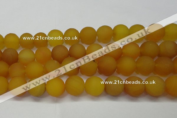 CAG6724 15 inches 16mm round yellow pilates agate beads